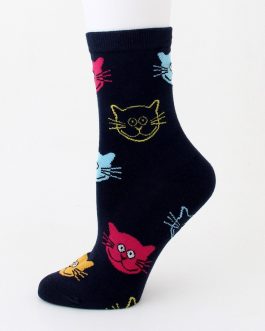 Katten sokken blauw | Gekleurde kattenkoppen