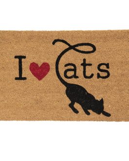 Kokos deurmat “I love Cats”